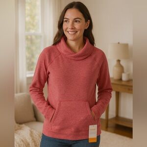 Champion Victory Pink Heather Funnel Neck Pullover Sweatshirt Women’s Small NWT